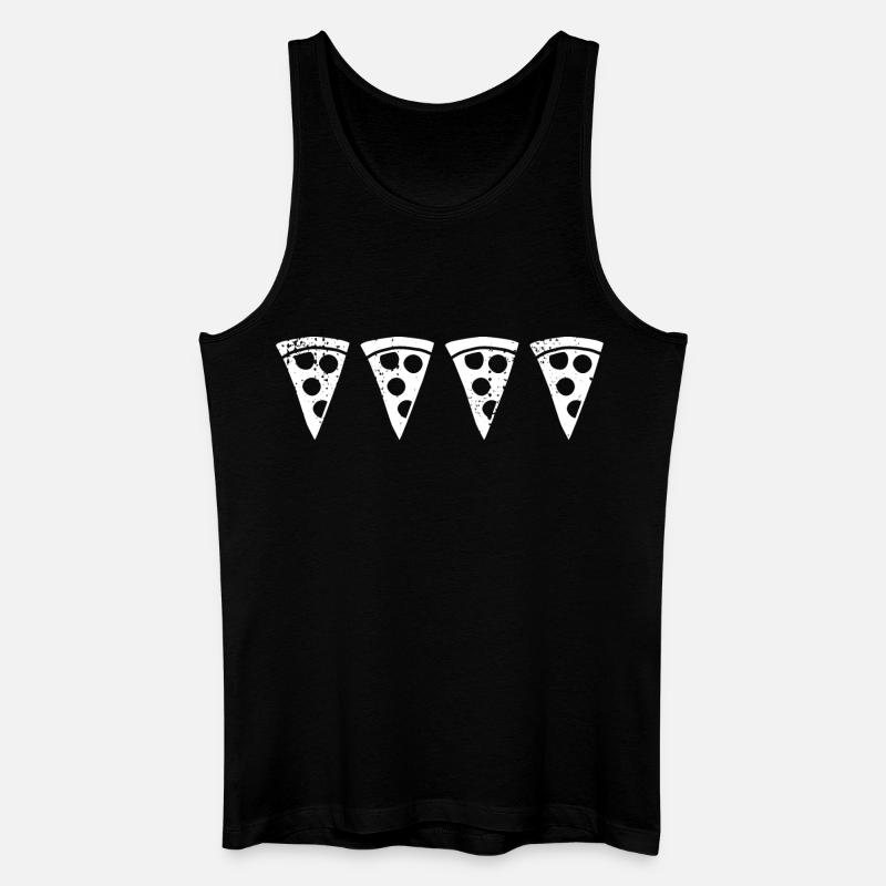 Retro Pizzastück - Männer Bio Tank Top - Schwarz