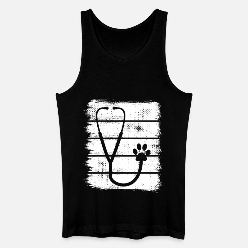 Stethoskop Skizze - Männer Bio Tank Top - Schwarz