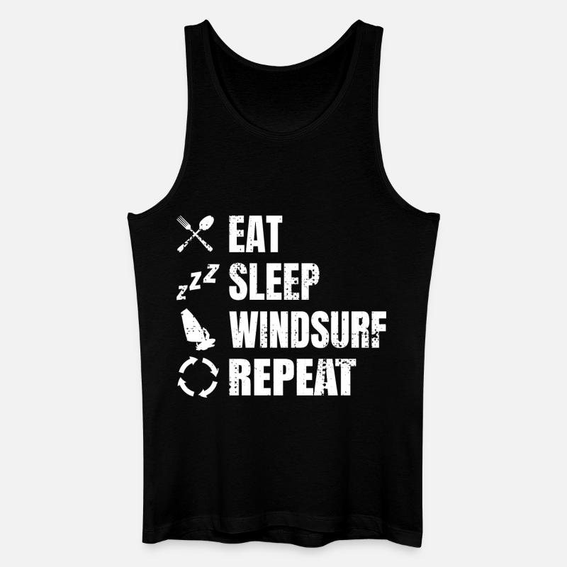 Eat Sleep Windsurf Repeat - Männer Bio Tank Top - Schwarz