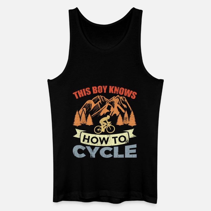 Fahrrad Junge - Männer Bio Tank Top - Schwarz