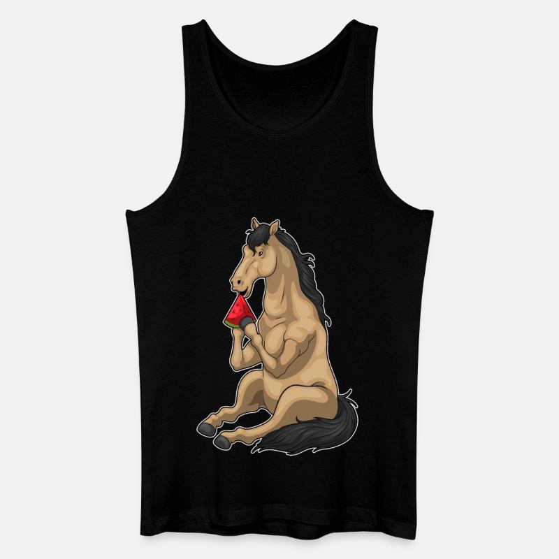 Pferd Wassermelone - Männer Bio Tank Top - Schwarz