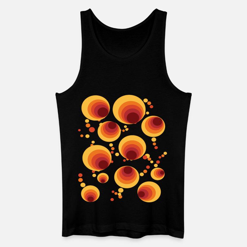 Abstraktes Polka Dots Kreismuster - Männer Bio Tank Top - Schwarz