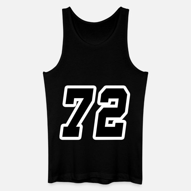 Nummer zweiundsiebzig 72 - Männer Bio Tank Top - Schwarz