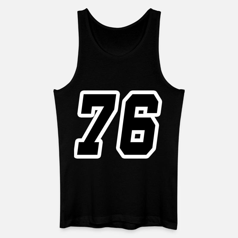 Nummer sechsundsiebzig 76 - Männer Bio Tank Top - Schwarz