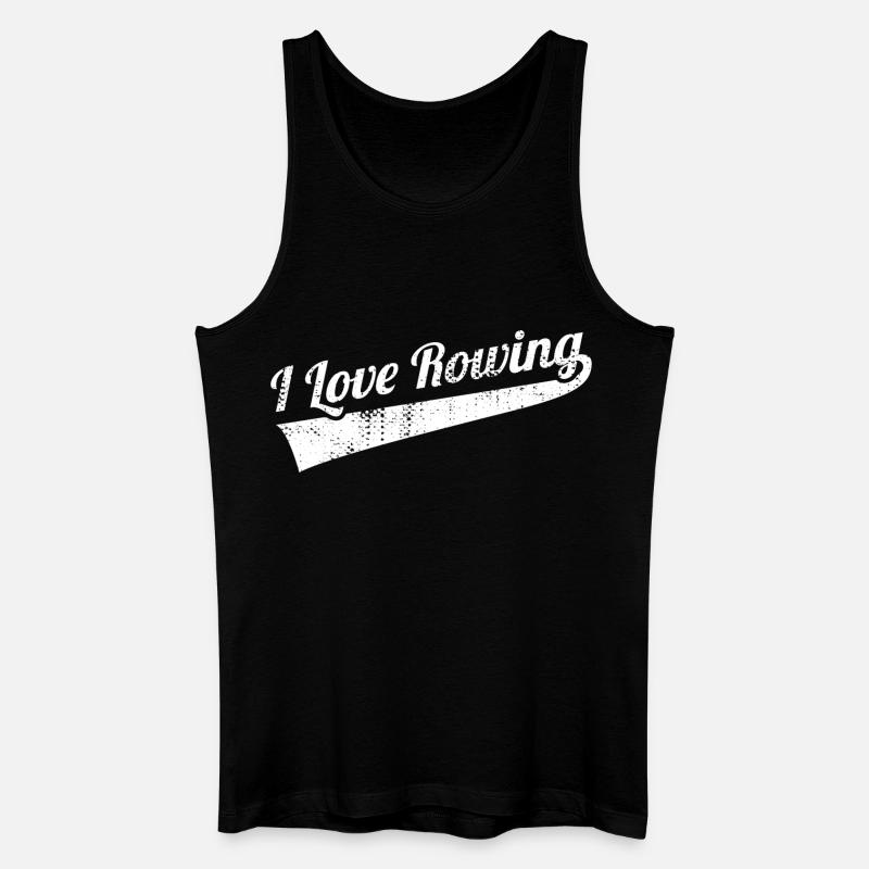 Ich liebe Rudern - Männer Bio Tank Top - Schwarz