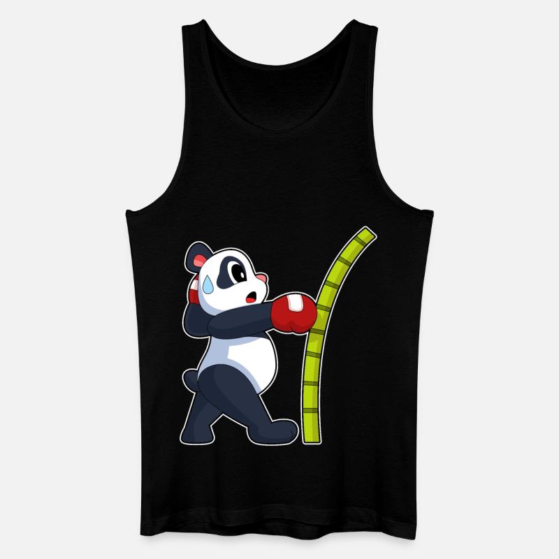 Panda Boxer Boxhandschuhe Boxen - Männer Bio Tank Top - Schwarz