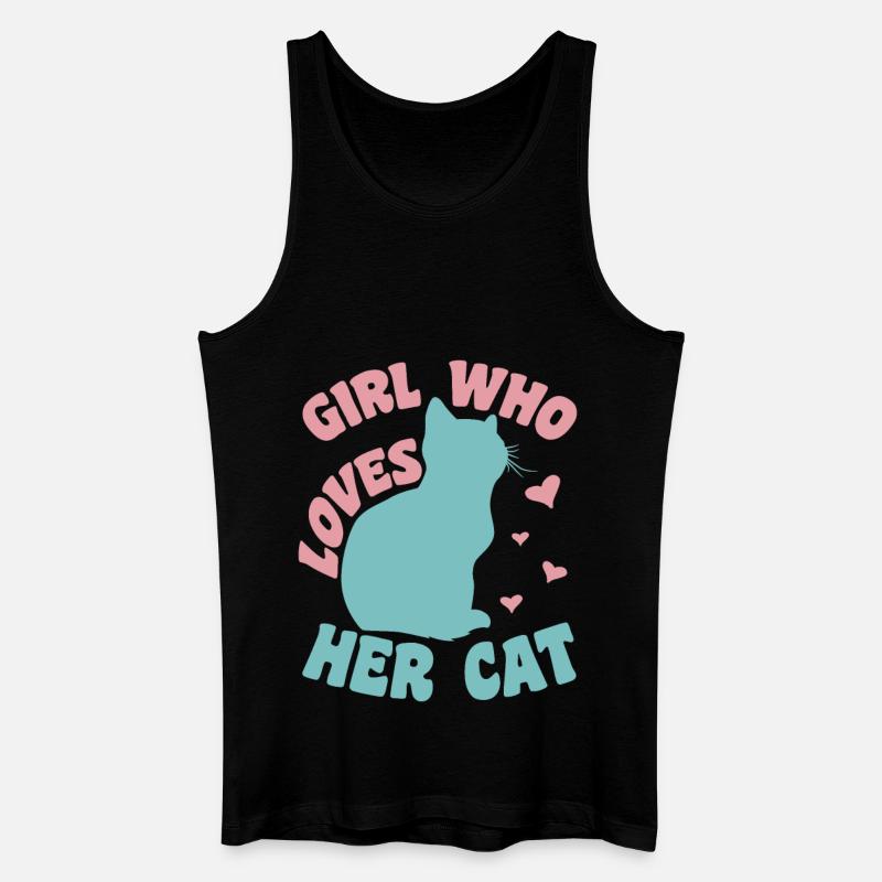 Katzenmädchen - Männer Bio Tank Top - Schwarz