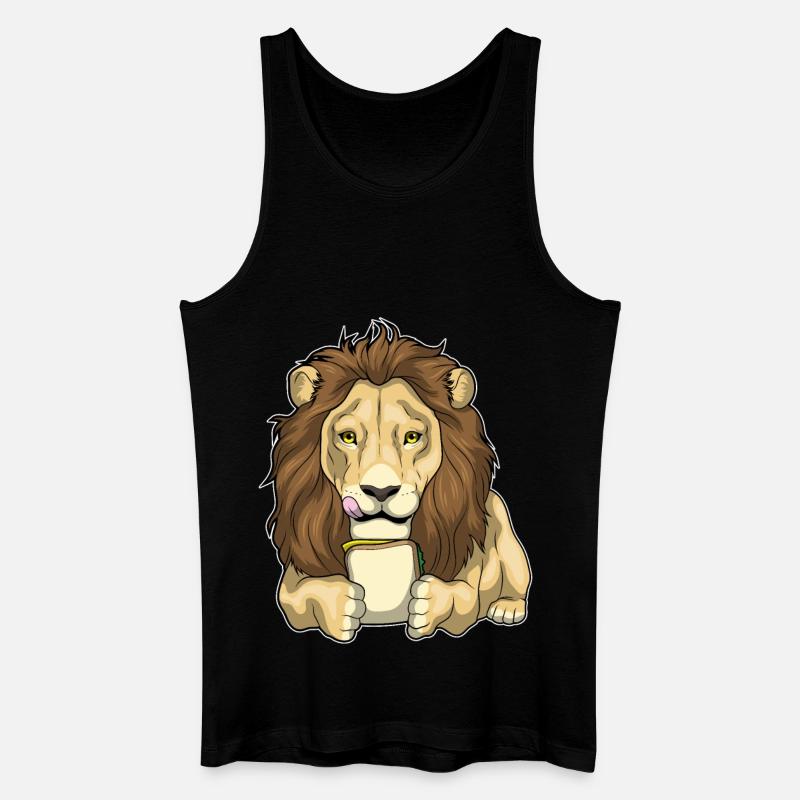 Löwe Sandwich - Männer Bio Tank Top - Schwarz
