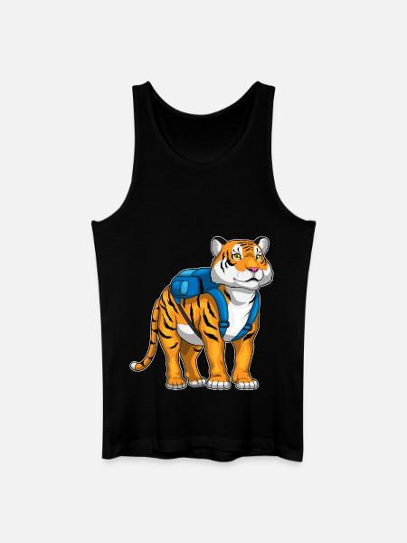 Tiger Student Backpack School - Men’s Organic Tank Top - black