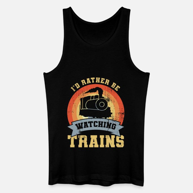Lustiges Eisenbahner - Männer Bio Tank Top - Schwarz