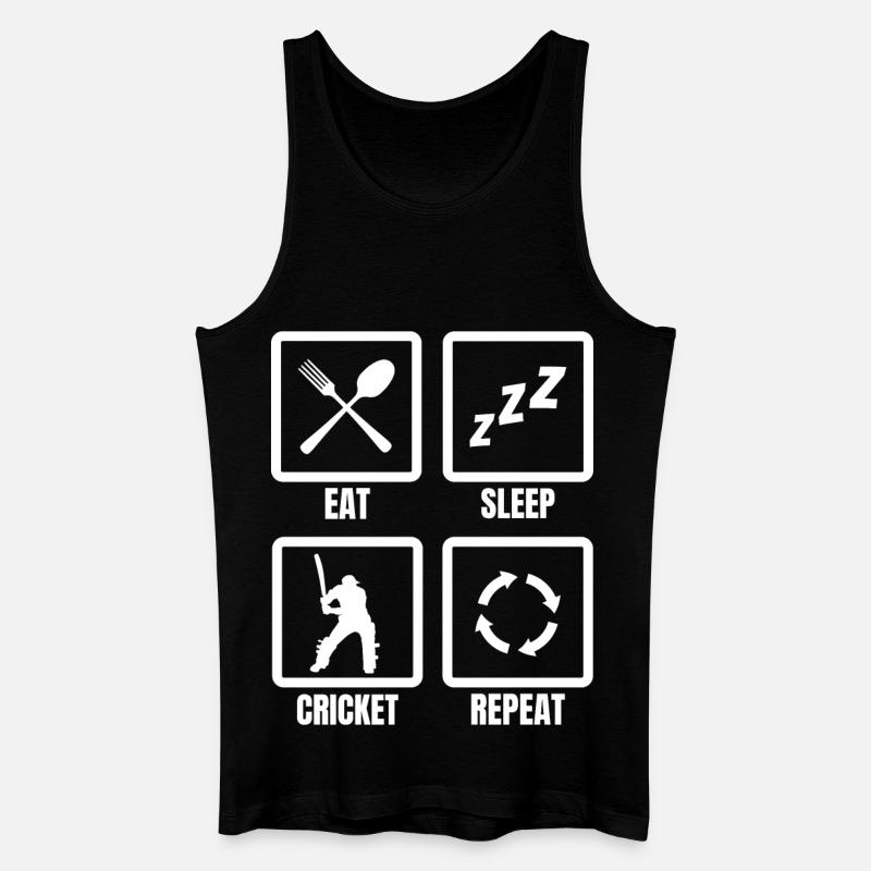 Manger Sommeil Cricket Répéter - Débardeur bio Homme - noir