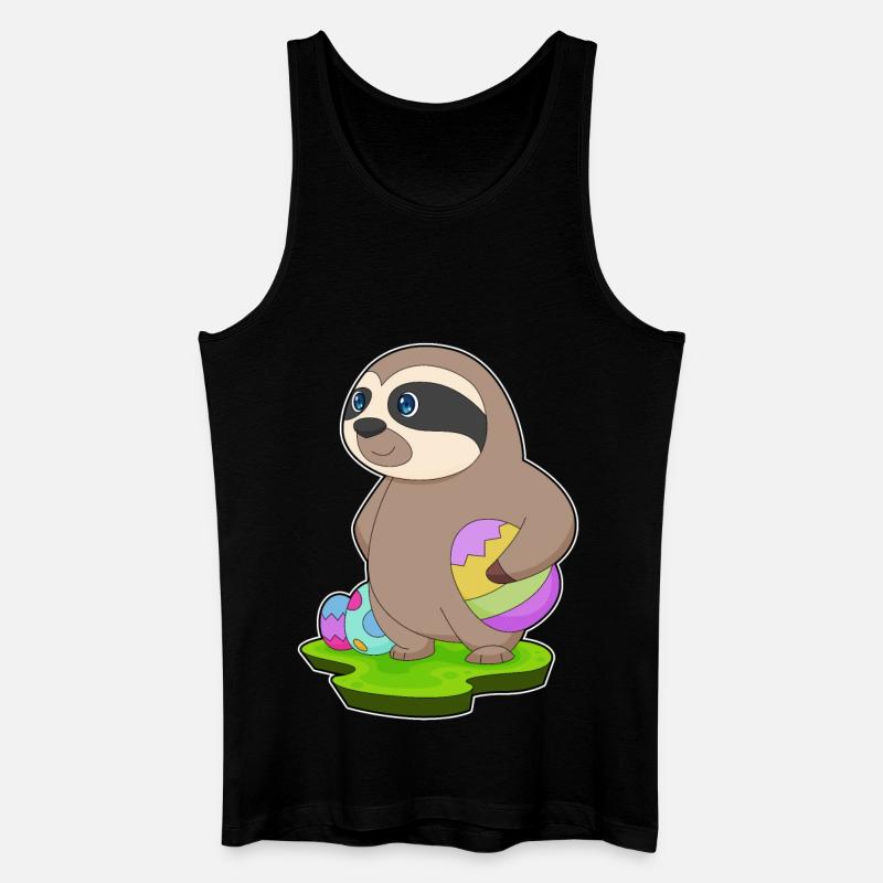 Faultier Ostern Ostereier - Männer Bio Tank Top - Schwarz