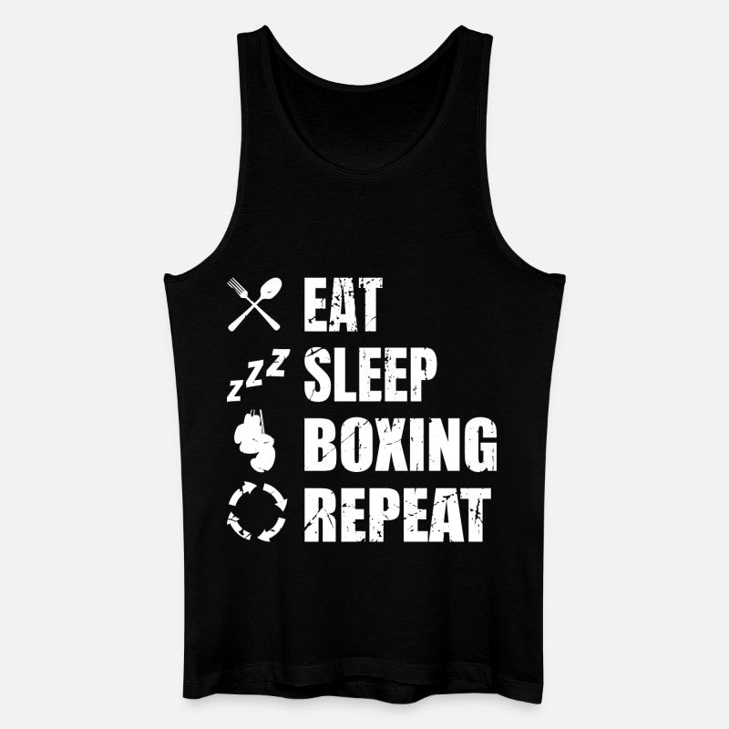 Eat Sleep Boxing Repeat - Männer Bio Tank Top - Schwarz