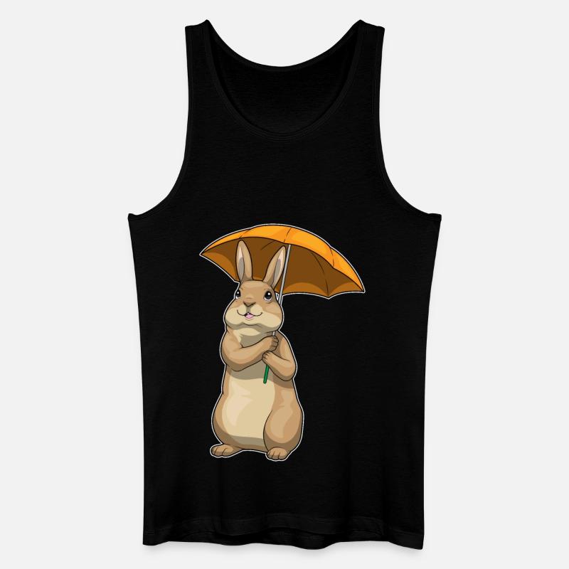Hase Regenschirm - Männer Bio Tank Top - Schwarz