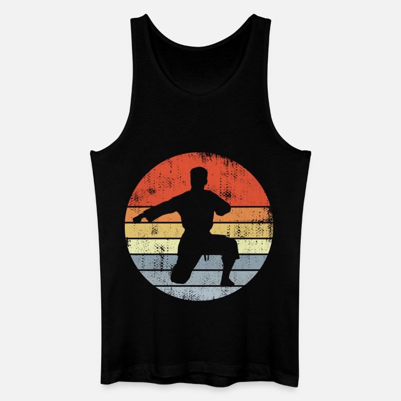 Retro Karateka - Männer Bio Tank Top - Schwarz