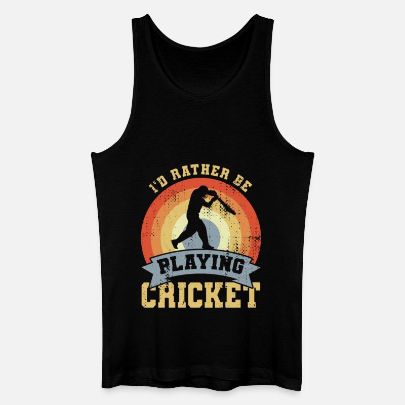 I’d Rather Be Playing Cricket - Männer Bio Tank Top - Schwarz