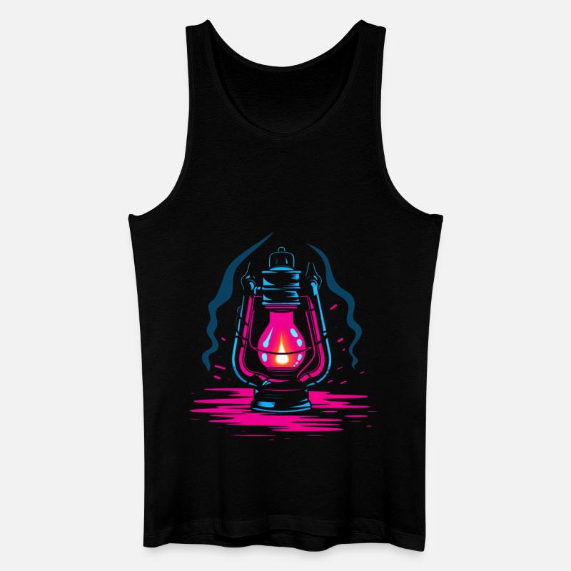 Öllampe Retro Look - Männer Bio Tank Top - Schwarz