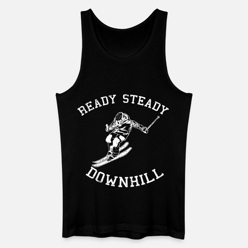 Ready Steady Downhill - Männer Bio Tank Top - Schwarz