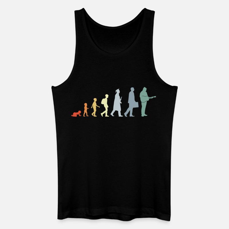 Gitarrist Evolution - Männer Bio Tank Top - Schwarz