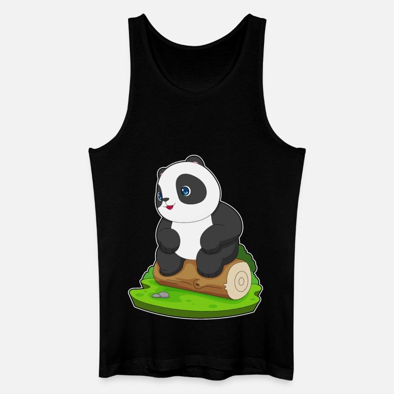 Panda Tree Trunk - Men’s Organic Tank Top - black