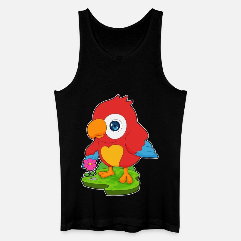 Papagei Blume - Männer Bio Tank Top - Schwarz