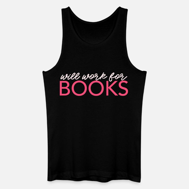 Will Work For Books - Men’s Organic Tank Top - black