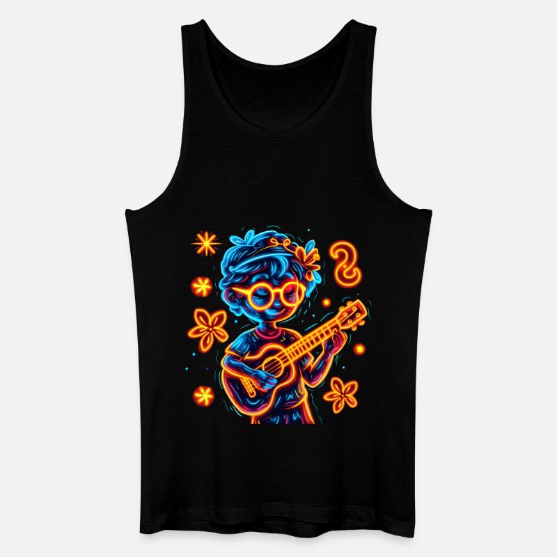 90er Jahre Ukulelist - Männer Bio Tank Top - Schwarz