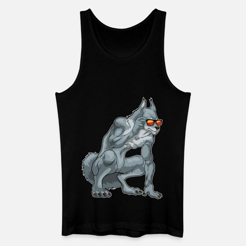 Werwolf Halloween Sonnenbrille - Männer Bio Tank Top - Schwarz