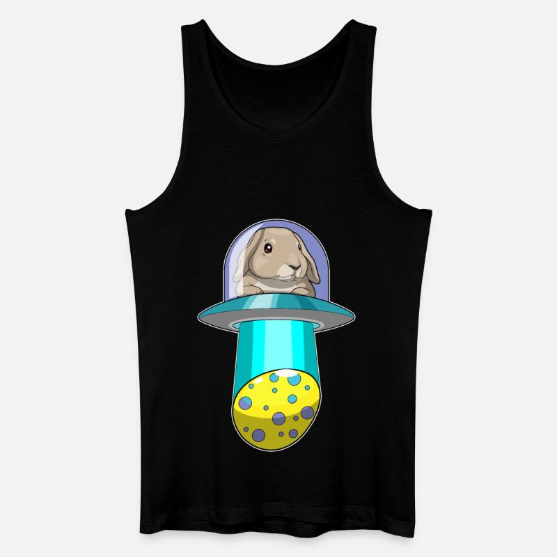 Bunny Easter Spaceship - Men’s Organic Tank Top - black