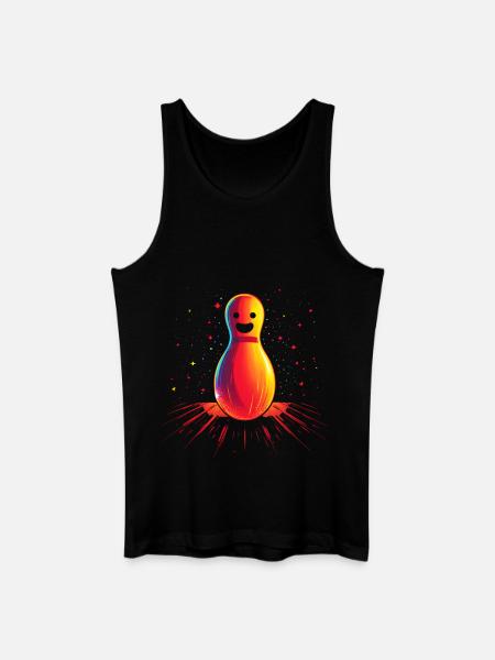 Cartoon Bowling Retrowave - Männer Bio Tank Top - Schwarz