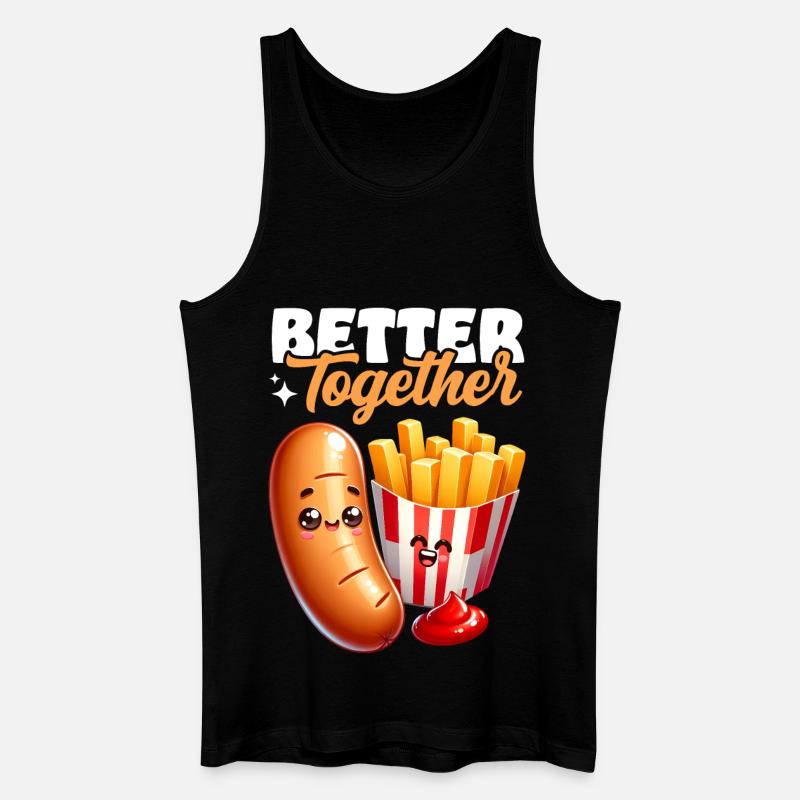 Better Together – Bratwurst Pommes Imbiss - Männer Bio Tank Top - Schwarz