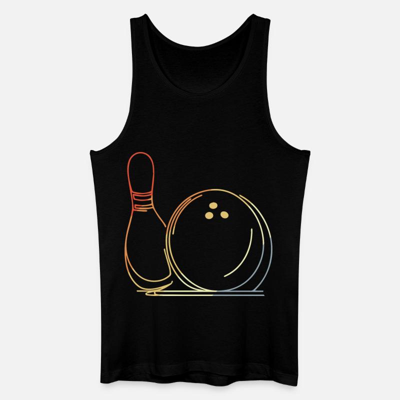 Bowlingkugel und Pin Skizze - Männer Bio Tank Top - Schwarz
