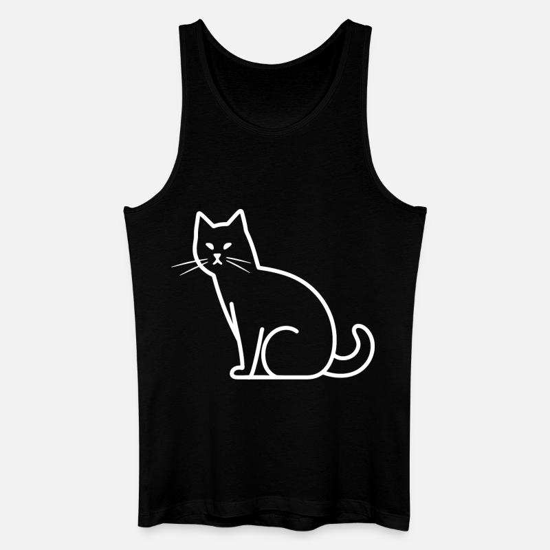 Katze Skizze - Männer Bio Tank Top - Schwarz