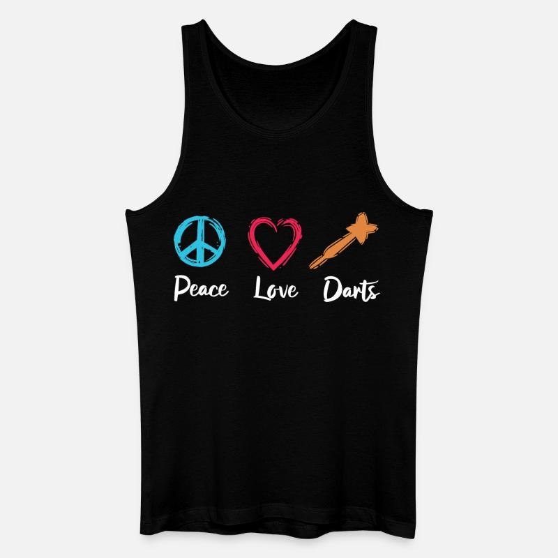 Frieden Liebe Darts - Männer Bio Tank Top - Schwarz