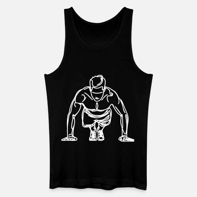 Bodybuilder Skizze - Männer Bio Tank Top - Schwarz