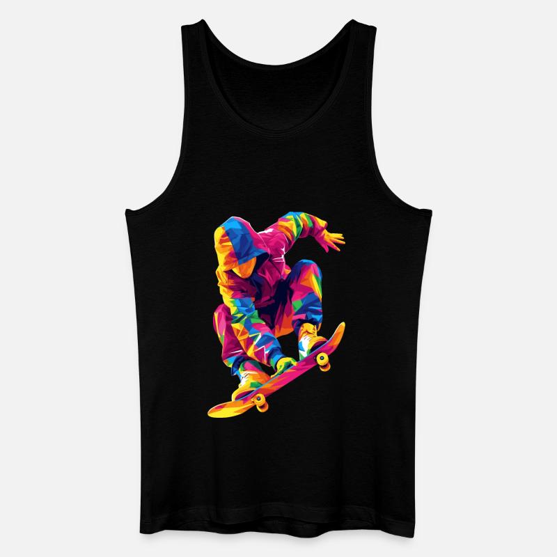 Mann, der Schlittschuh läuft - Männer Bio Tank Top - Schwarz