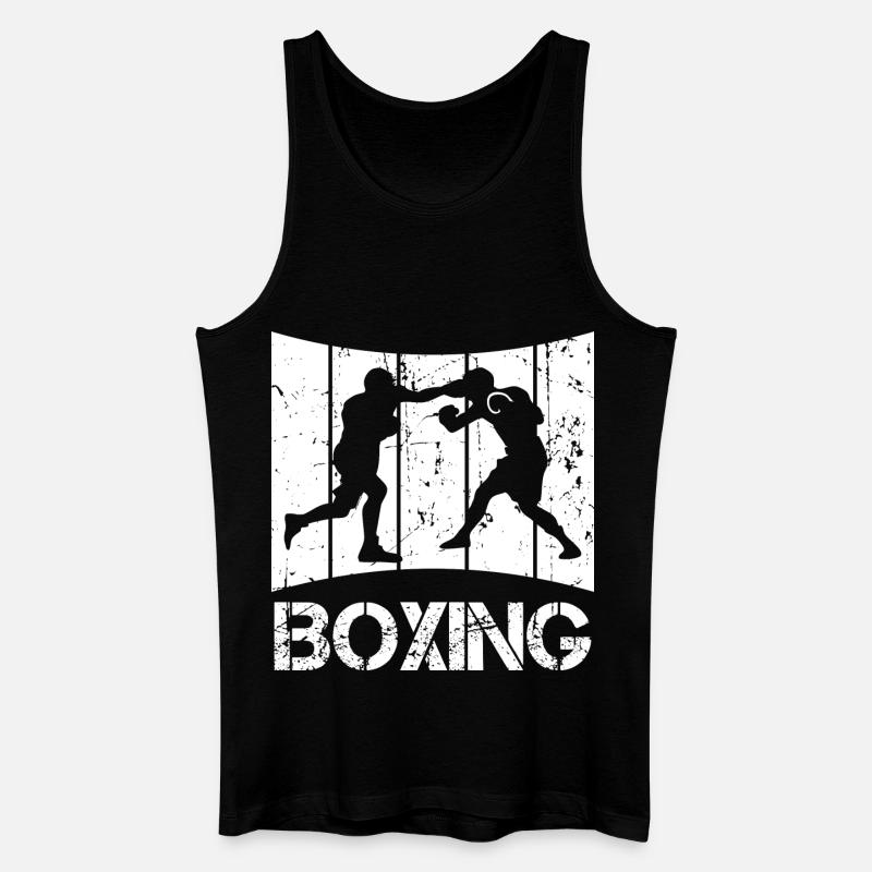 Retro Boxen - Männer Bio Tank Top - Schwarz