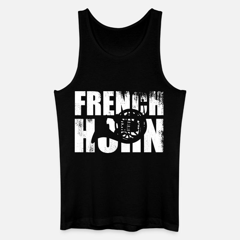 Retro Waldhorn - Männer Bio Tank Top - Schwarz