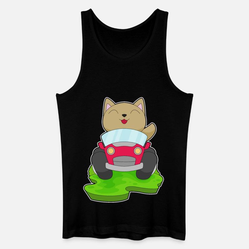 Katze Auto - Männer Bio Tank Top - Schwarz