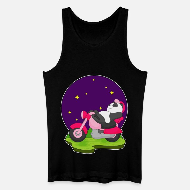 Panda Motorrad - Männer Bio Tank Top - Schwarz