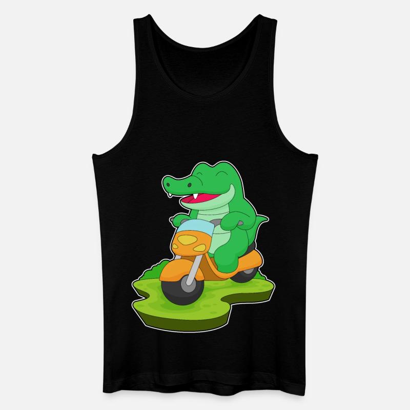 Krokodil Motorrad - Männer Bio Tank Top - Schwarz