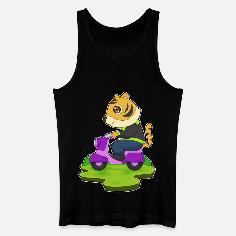 Tiger Motorroller - Männer Bio Tank Top - Schwarz