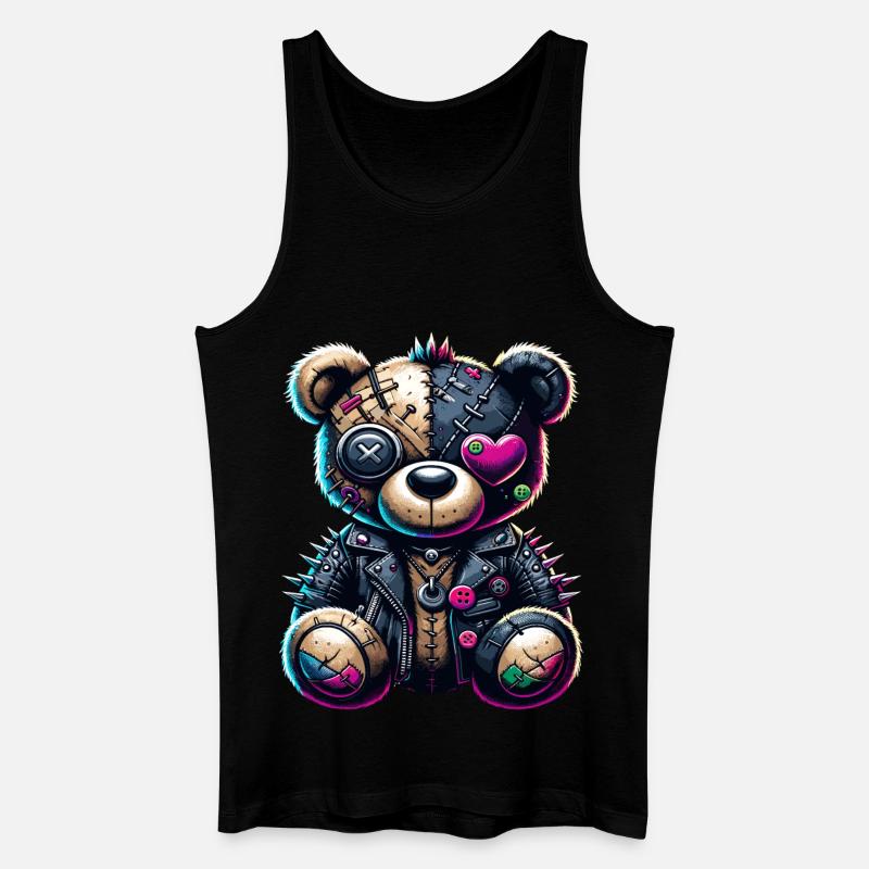 Punk Emo Plush Teddy Bear - Men’s Organic Tank Top - black