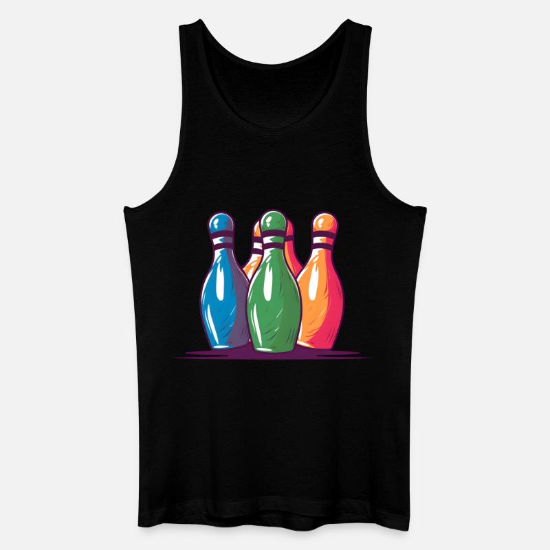 Bowling Pins Comic Stil - Männer Bio Tank Top - Schwarz
