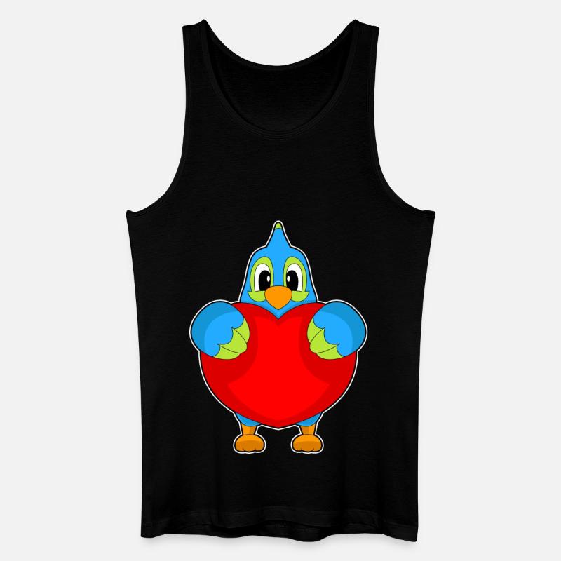 Papagei Herz - Männer Bio Tank Top - Schwarz