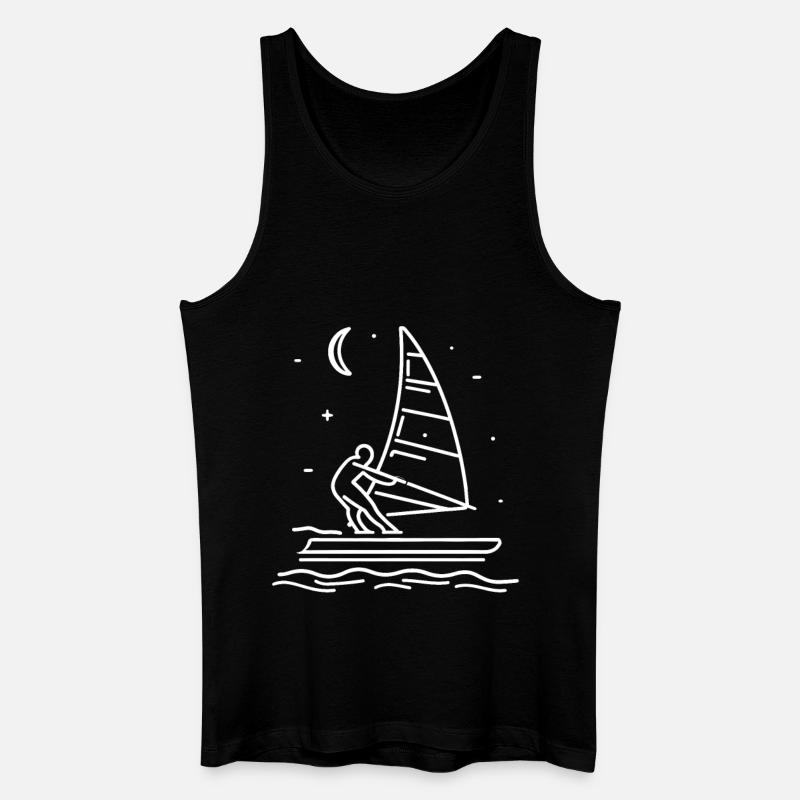 Windsurfer Zeichnung - Männer Bio Tank Top - Schwarz