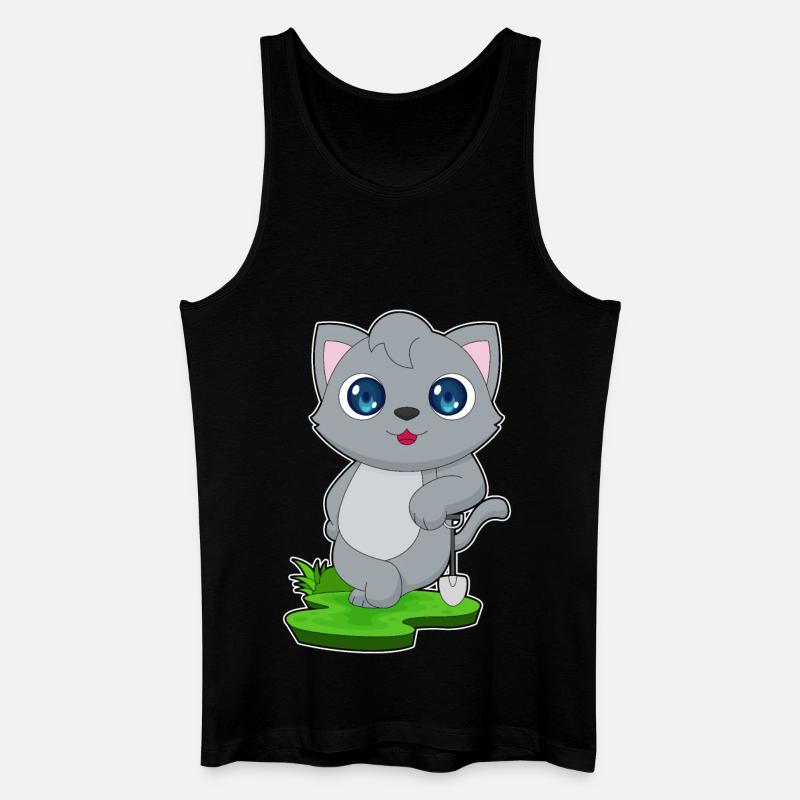 Katze Schaufel - Männer Bio Tank Top - Schwarz