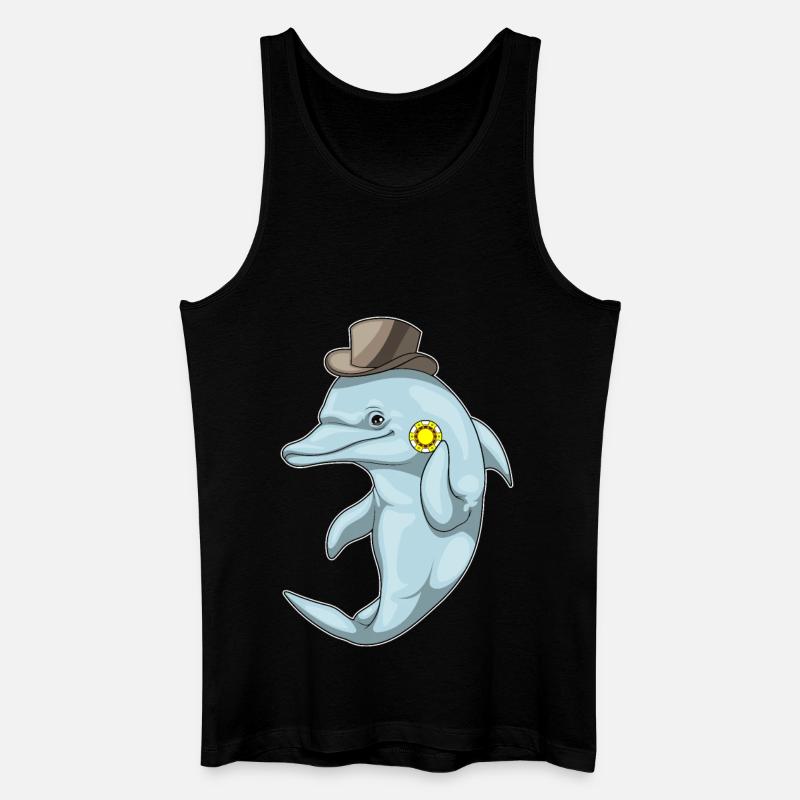 Delfin Poker Pokerchips - Männer Bio Tank Top - Schwarz