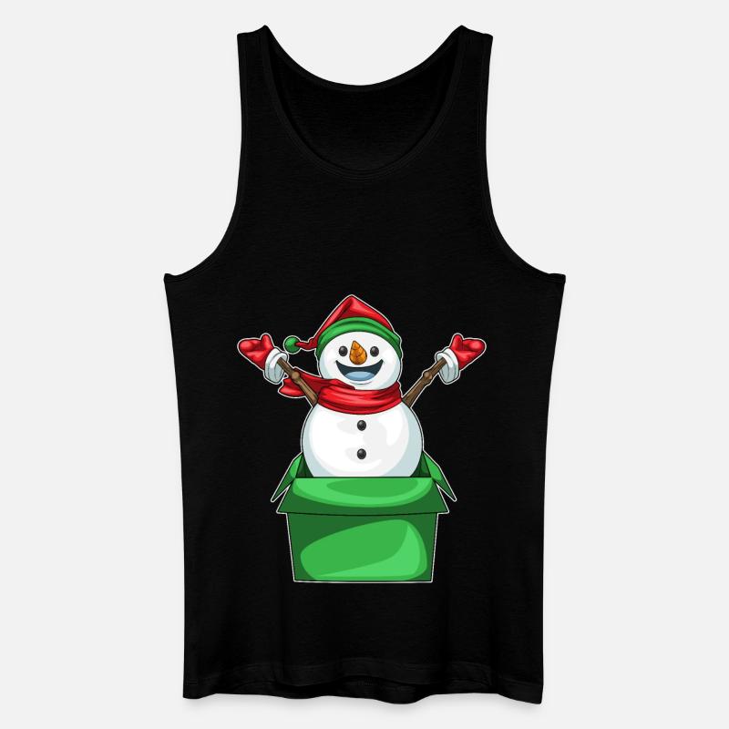 Schneemann Weihnachten Karton - Männer Bio Tank Top - Schwarz