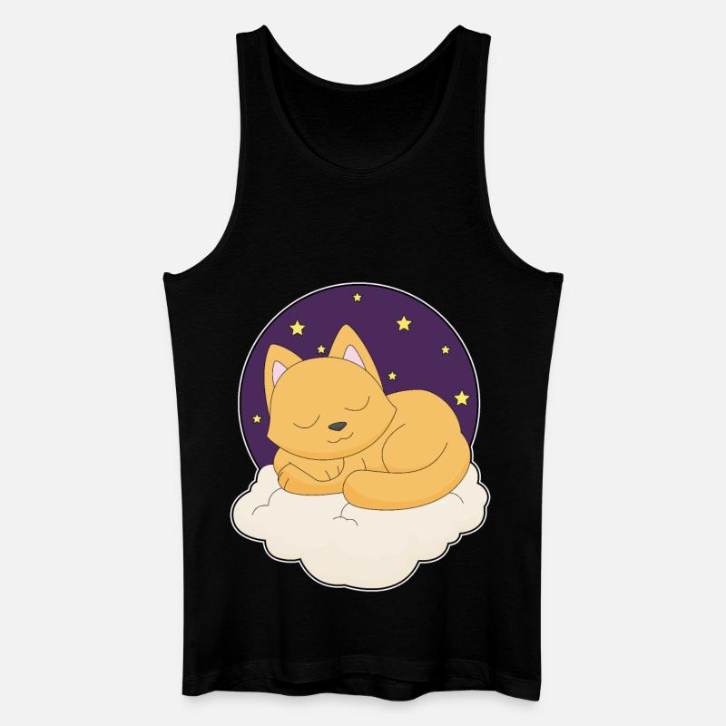 Cat Clouds Stars - Men’s Organic Tank Top - black